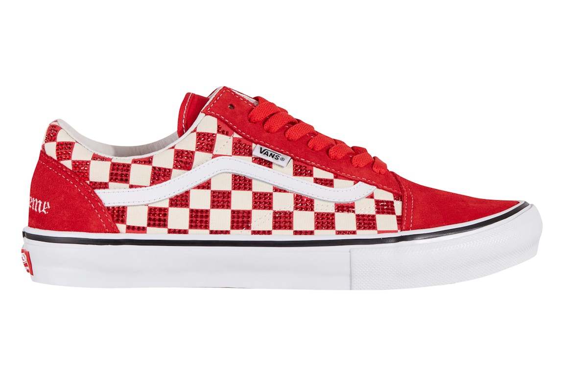 Click to view more detailed imagery on our partner's website Pre-owned Vans Old Skool Supreme Swarovski Red