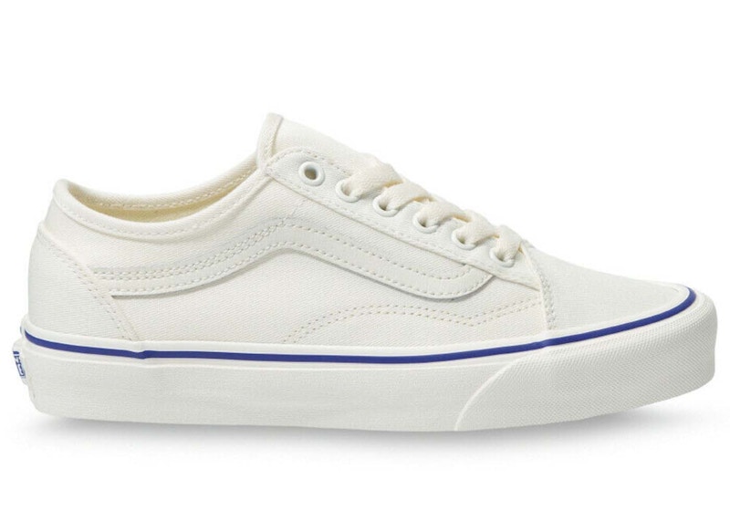 White vans store with blue stripe