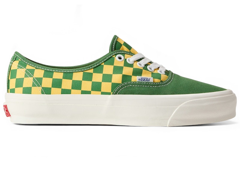 【VANS】 PREMIUM CHECKERBOARD AUTHENTIC 44 ★ GREEN & BLACK Premium Authentic Checkerboard Shoe in Black | Vans