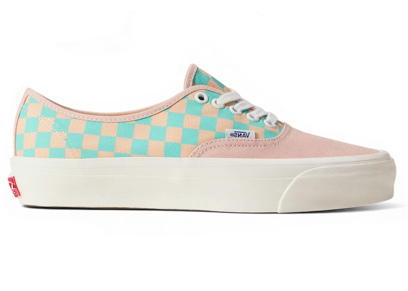 Teal Vans With Checkerboard Vans Premium Authentic Sepia Rose