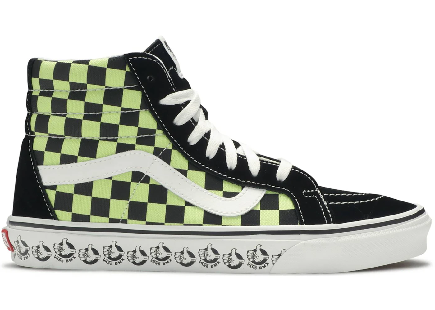 Checkerboard High Top Vans Lime Green Vans Sk8 Hi Men 10