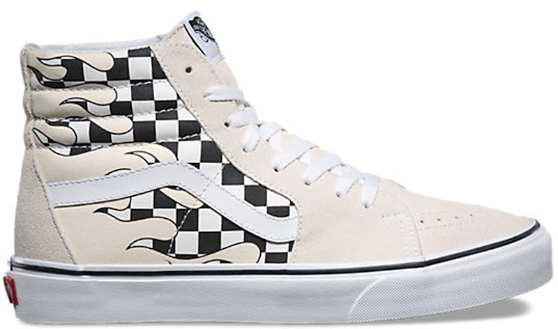 checkerboard vans with flames