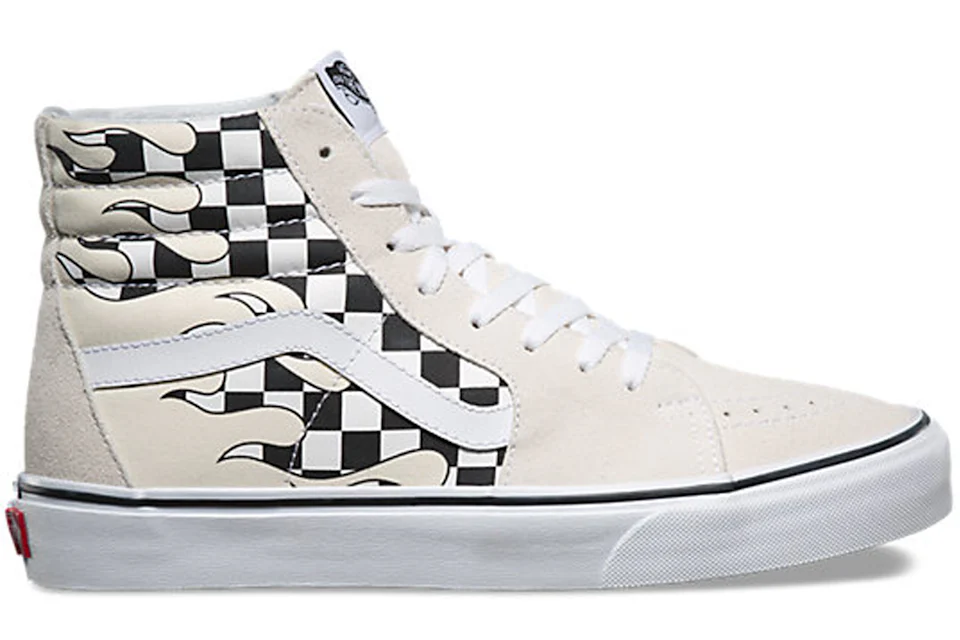 Vans sk8 hi grey checkerboard sales