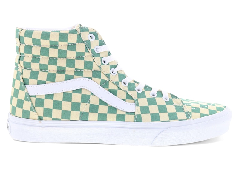 Pre-owned Vans Men's  Sk8hi Checkerboard Sneakers In Light Green/white