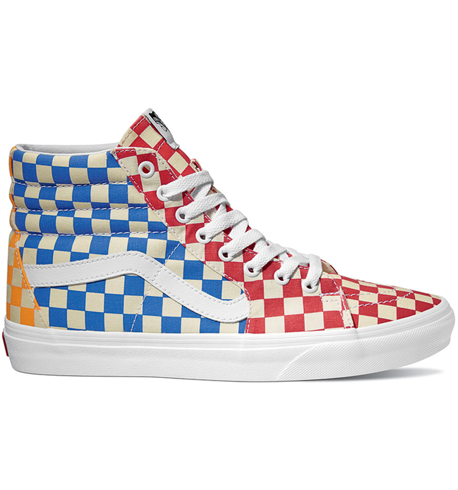 Hi top red checkered top vans