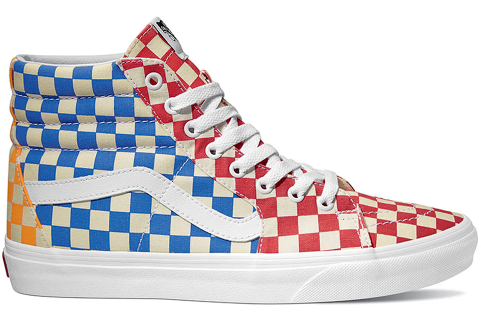 Vans sk8 hi blue top checkerboard