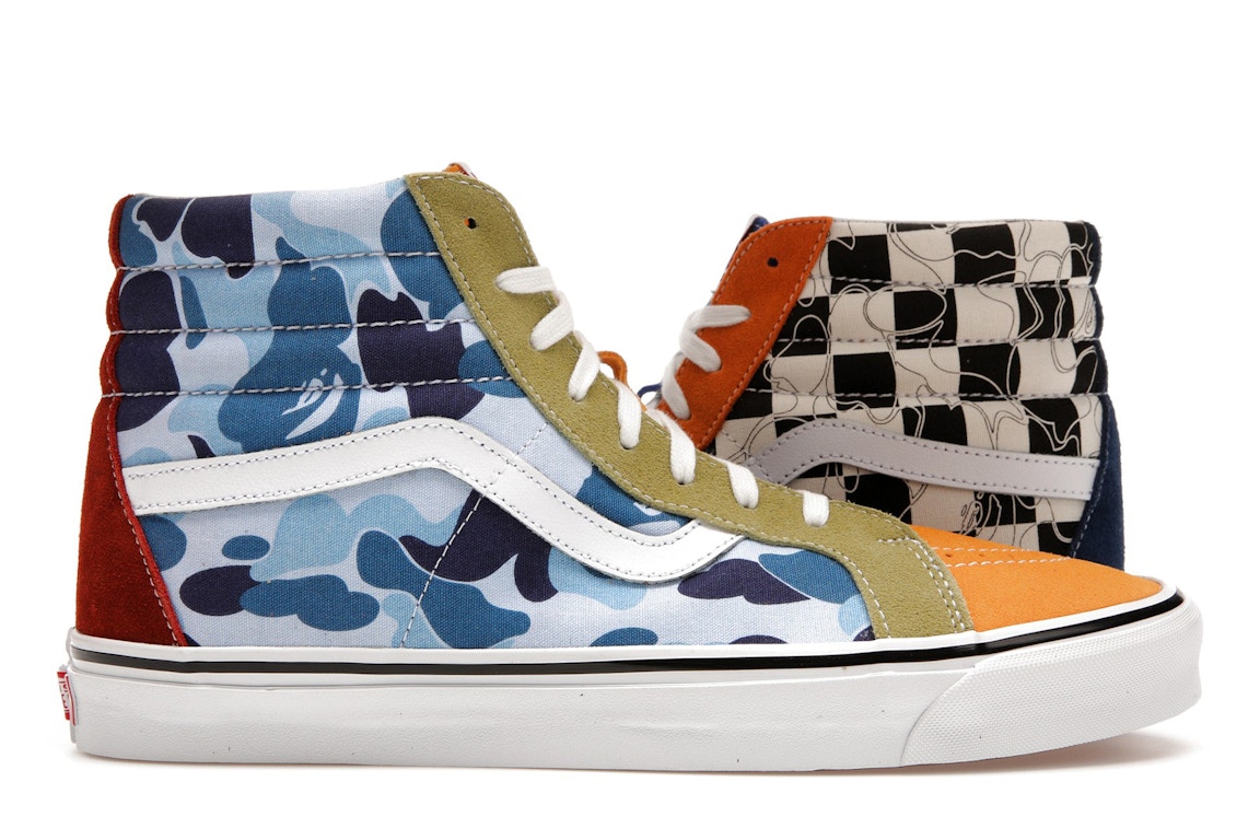 Click to view more detailed imagery on our partner's website Pre-owned Vans Sk8-hi Dx Bape Multi Camo In Multi/multi/multi