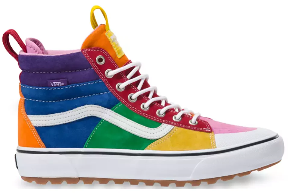 Vans rainbow high top best sale