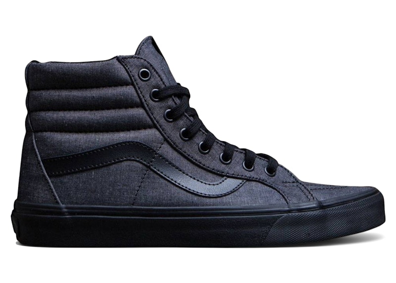 Pre-owned Vans Men's Sk8hi Reissue Sneakers In Black/mono Chambray