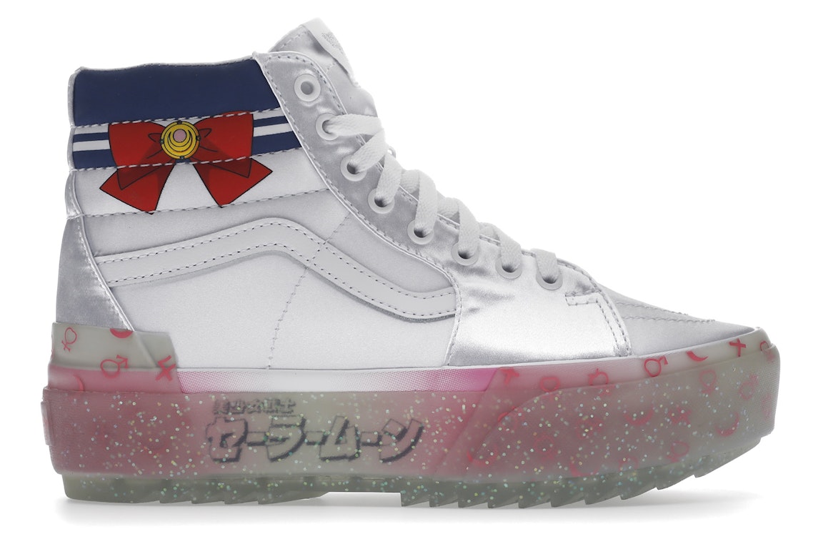 Pre-owned Vans Sk8-hi Stacked Pretty Guardian Sailor Moon In White/pink/blue