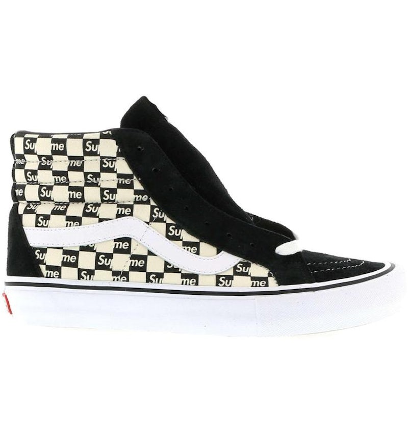 Vans Sk8-Hi Supreme Logotipo de Cuadros Negros Hombre Sneakers US