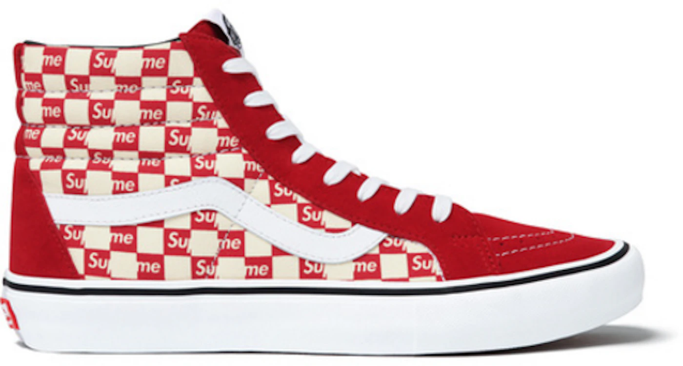 Vans Sk8-Hi Supreme Red Checker Logo Men's - Sneakers - US