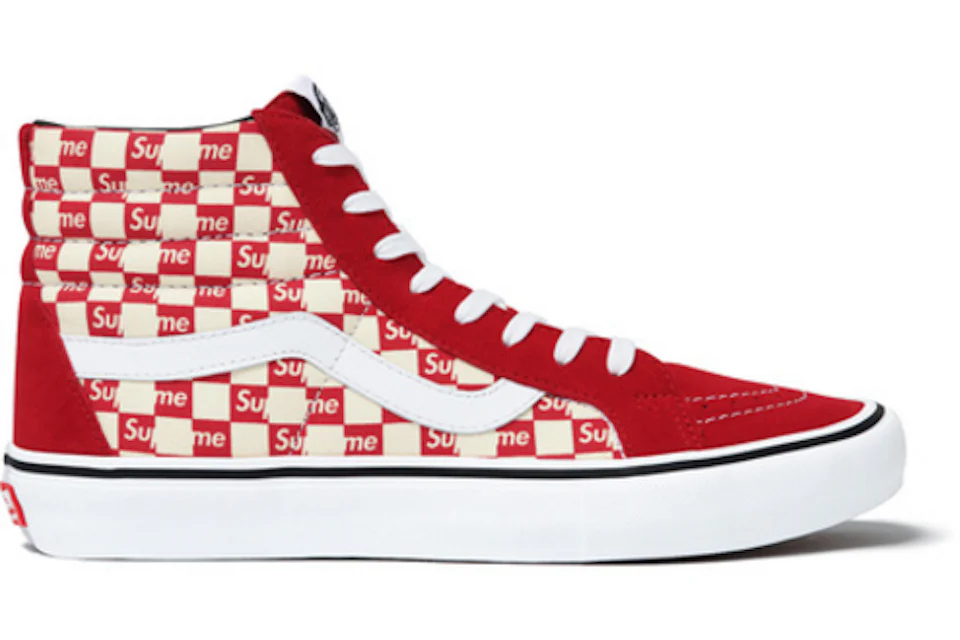 Red checkered supreme vans sales
