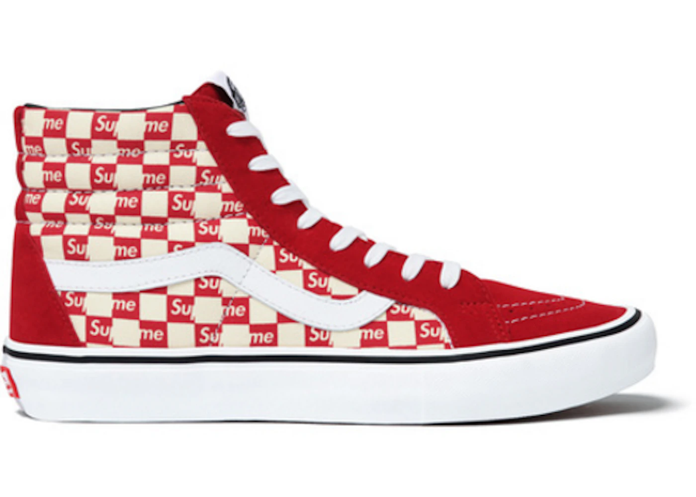 .*様 Supreme VANS SK8-Hi Pro Checker Logo Vans-Sk8-Hi-Supreme-Red-