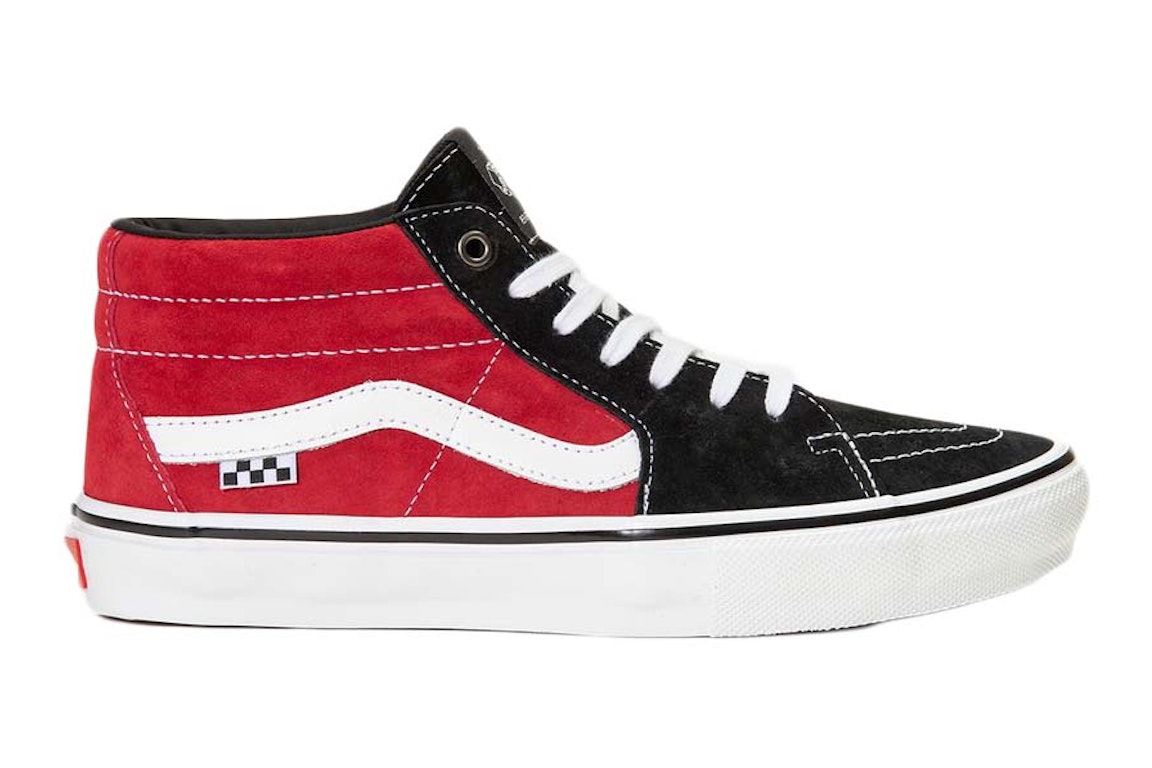 Pre-owned Vans Skate Grosso Mid Black Red White In Black/red