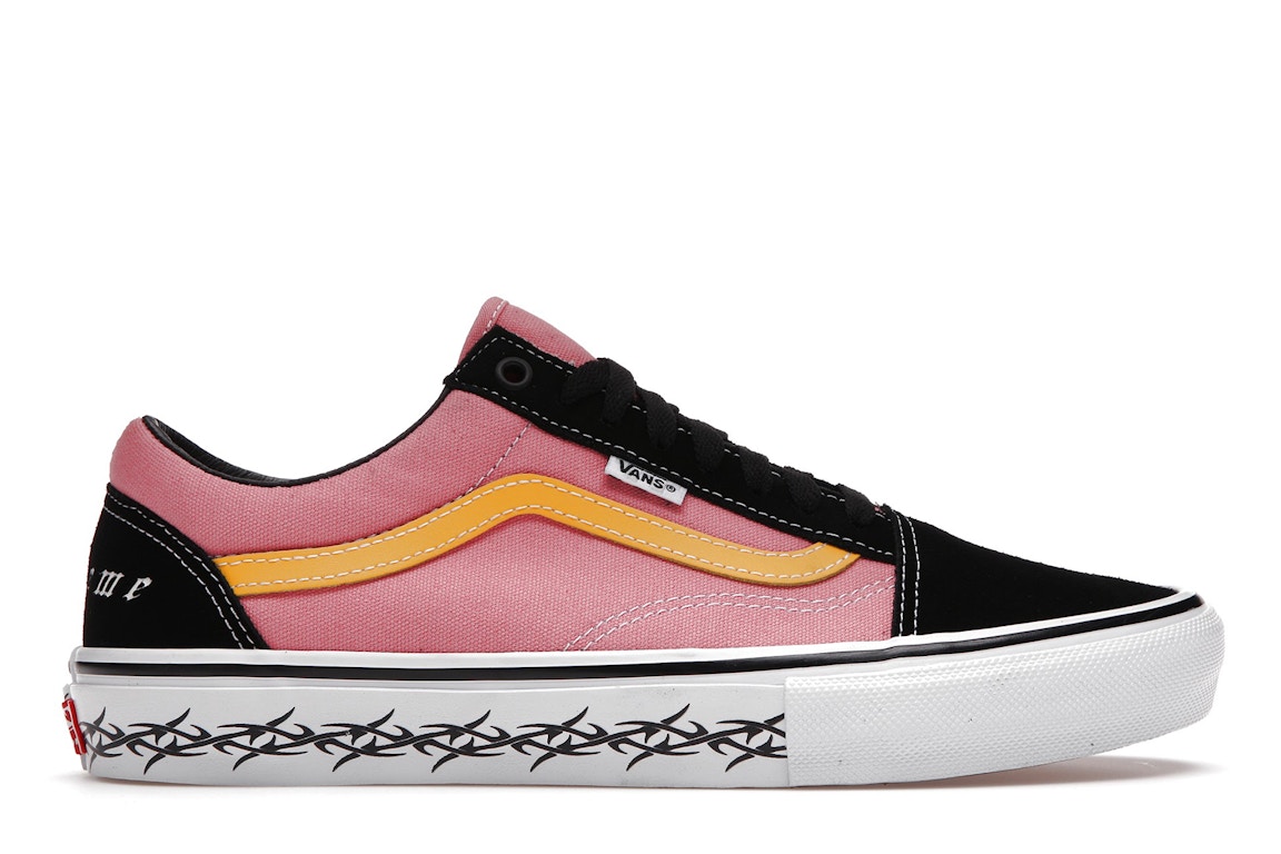 Click to view more detailed imagery on our partner's website Pre-owned Vans Skate Old Skool Supreme Tribal Barbed Wire Pink In Pink/gold/black