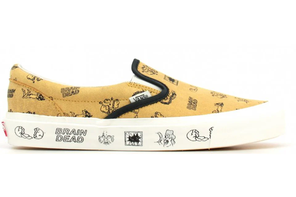 Gold slip on vans sales