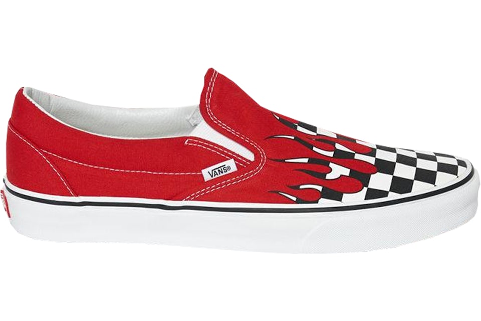 Vans Slip On Checkerboard Flame Red Herren Sneaker DE