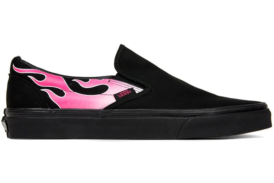 Women's flame slip on vans deals