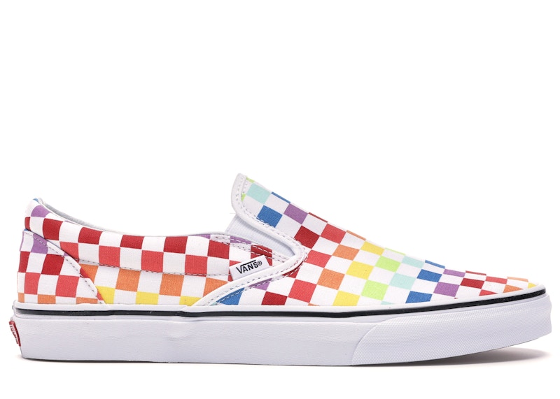 Vans Slip On Rainbow Checkerboard Men s Sneakers US