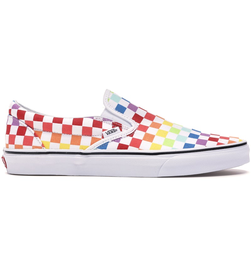 Vans Slip-On Rainbow Checkerboard Men's Sneakers US