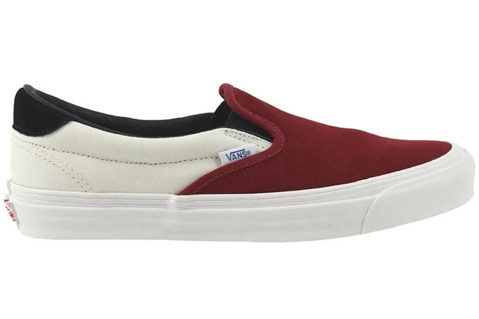 Vans red dahlia slip on sales