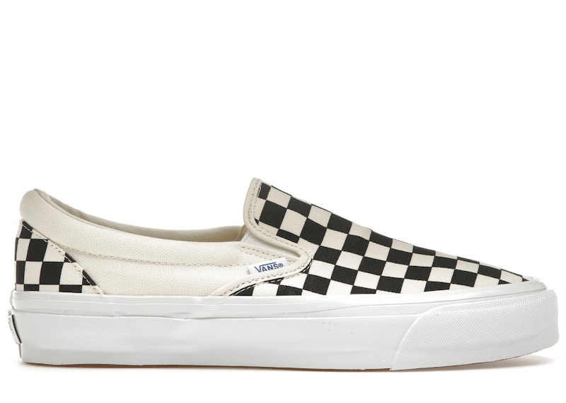 Pre-owned Vans Men's Slipon Reissue 98 Lx Checkerboard Sneakers In Black/white