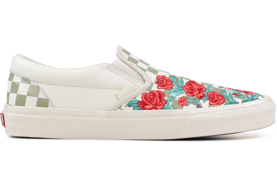 ring Lui Lounge Vans Slip-On Rose Embroidery Men's - VN0A38F8QF9 - US