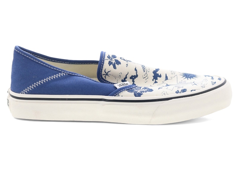 Pre-owned Vans Men's  Slipon Sf Funny Printing Sneakers In True Navy Blue