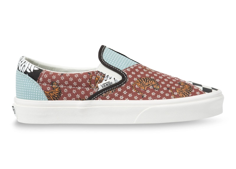 Vans patchwork hot sale slip ons