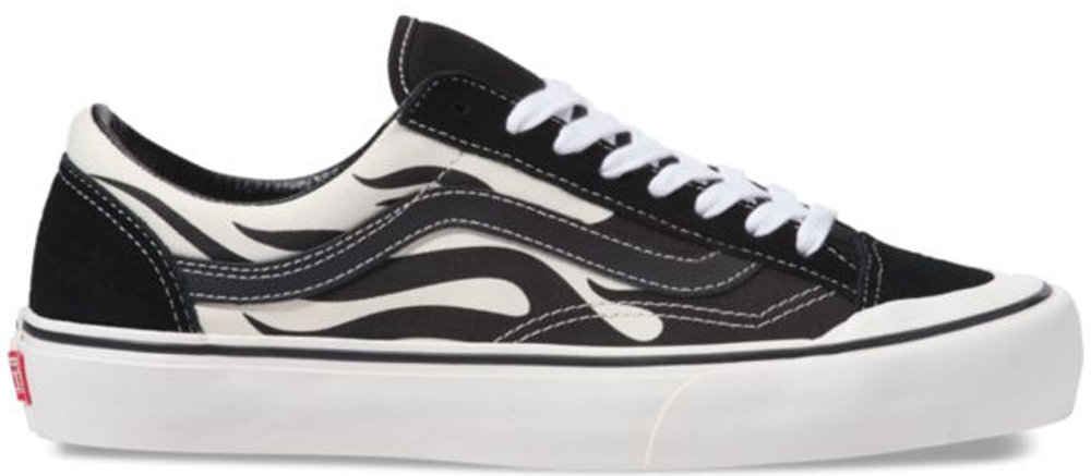 black and white flame vans
