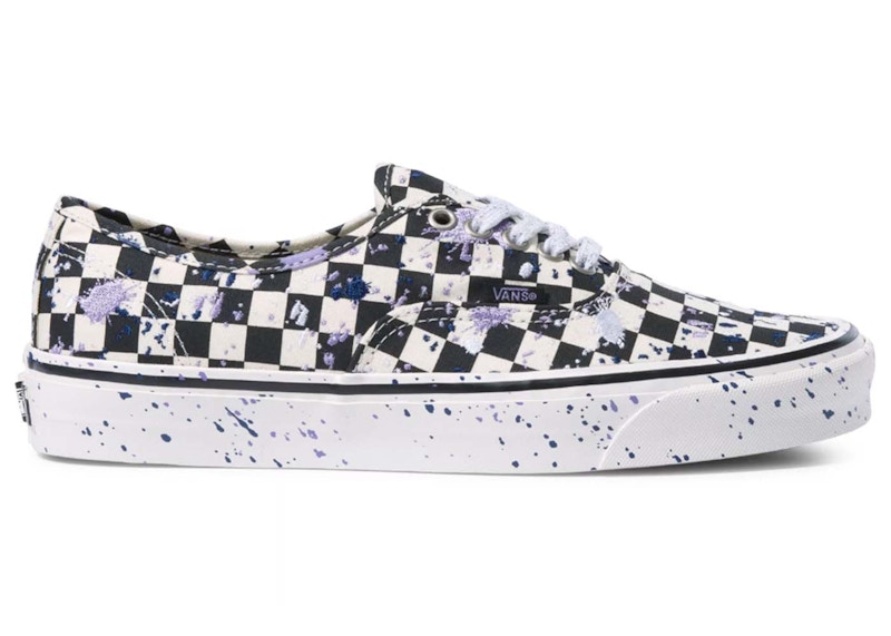 Light blue vans shop with checkered trim