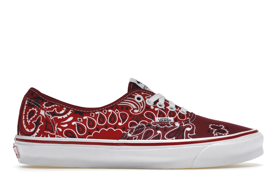Pre-owned Vans Vault Og Authentic Lx Bedwin & The Heartbreakers Red Bandana In Red/multi