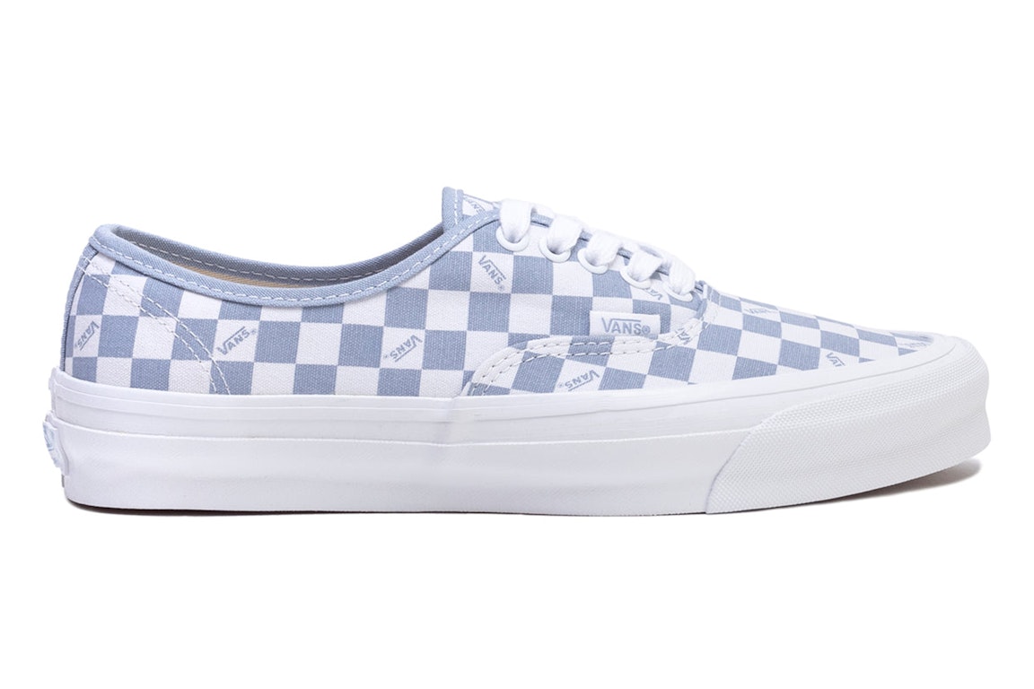 Pre-owned Vans Vault Og Authentic Lx Checkerboard White Sky Blue In Checkerboard/sky Blue