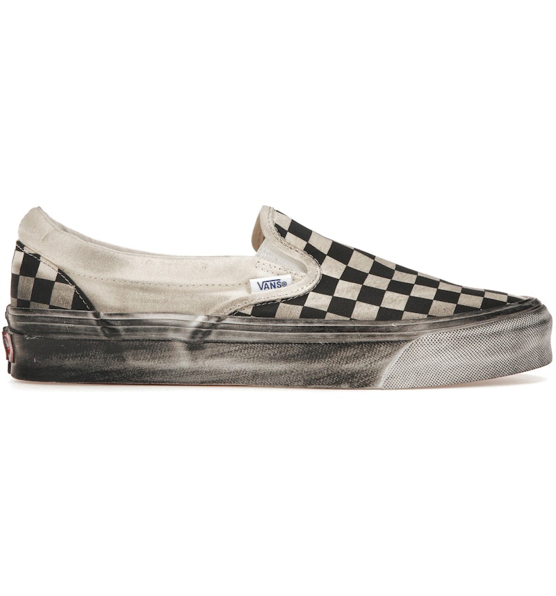 Vans Vault UA OG Classic Slip-On LX Stressed Black Checkerboard