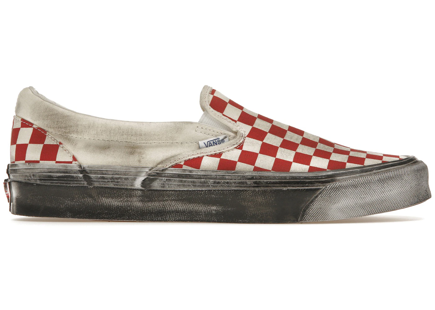 Vans Vault UA OG Classic Slip-On LX Stressed Red Checkerboard