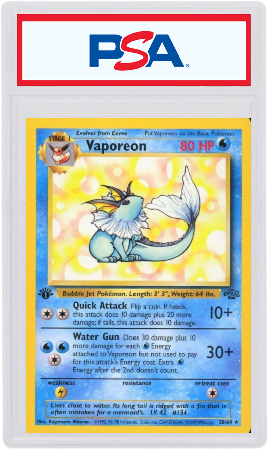 Vaporeon 1999 Pokemon TCG Jungle 1st Edition #28/64 - 1999 - US