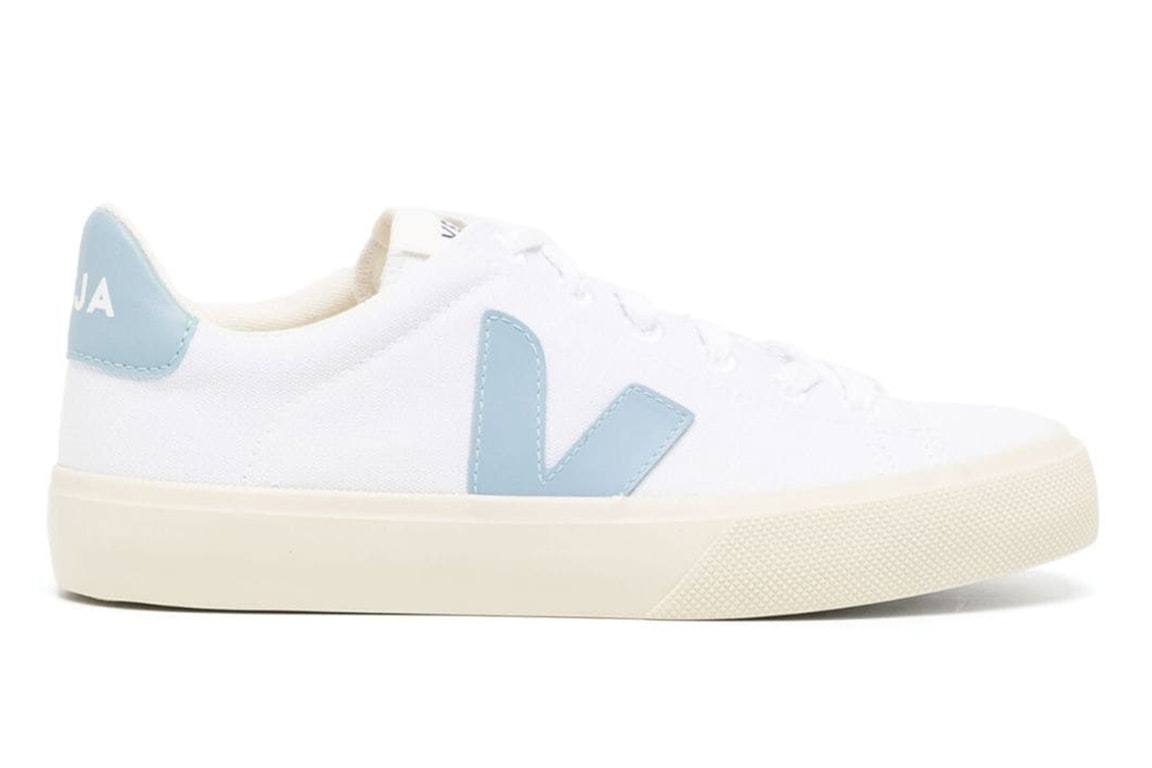 Pre-owned Veja Campo Canvas White Steel In White/steel