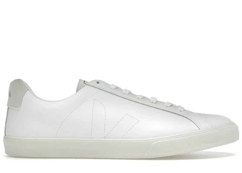 Pre-owned Veja Esplar Leather Stitched Sneakers In White/tan