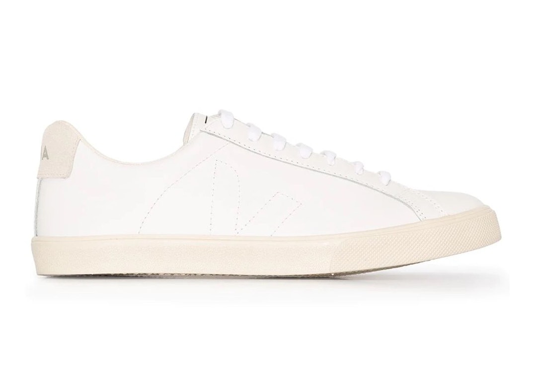Pre-owned Veja Esplar Leather Stitched White Tan In White/tan