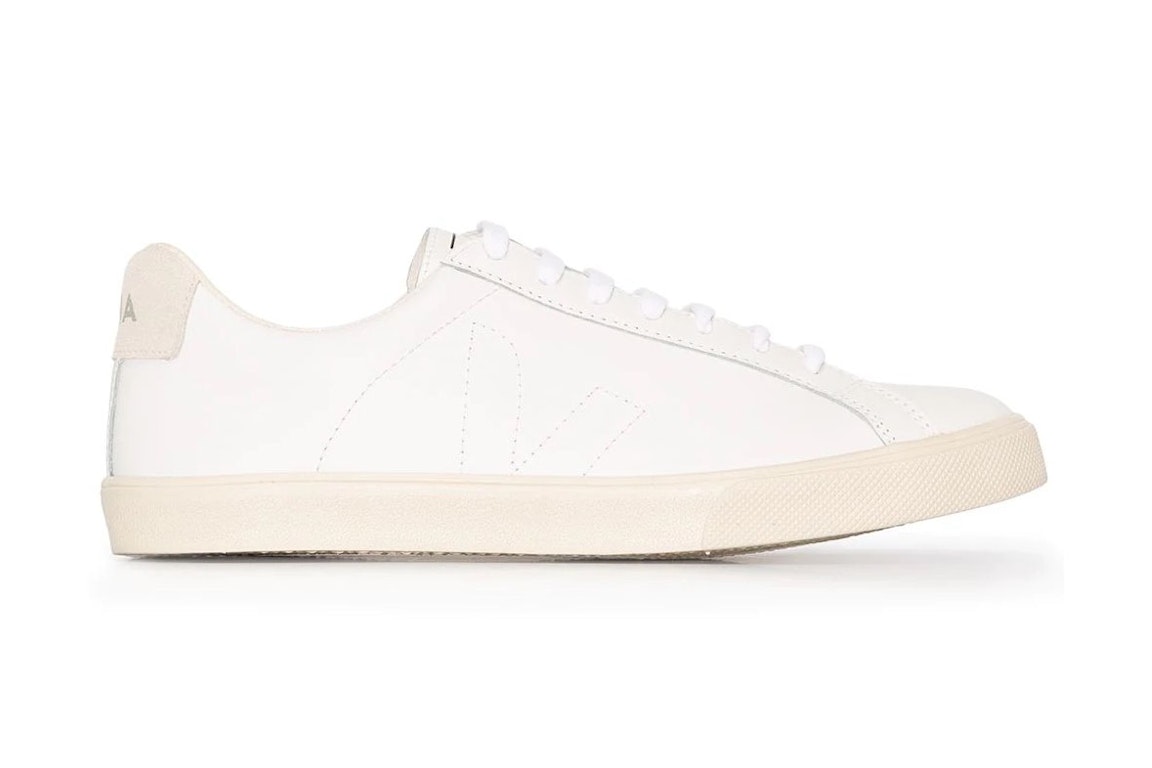 Pre-owned Veja Esplar Leather Stitched White Tan In White/tan