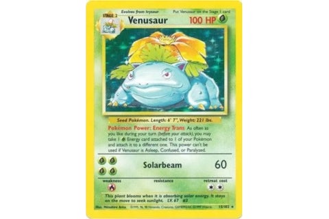 Venusaur 1999 Pokmon TCG Base Set Holo #15 (Ungraded) - 1999 - US Venusaur 1999 Pokmon TCG Base Set Holo #15 (Ungraded) - 1999 - US