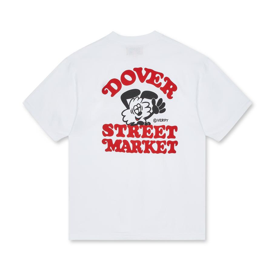 Verdy x Dover Street Market London T-shirt White/Red Men's - FW21 - US
