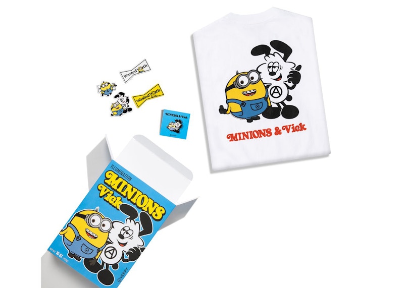 Verdy x Minions Pin Sticker T-Shirt Box Set White Men's - FW22 - US