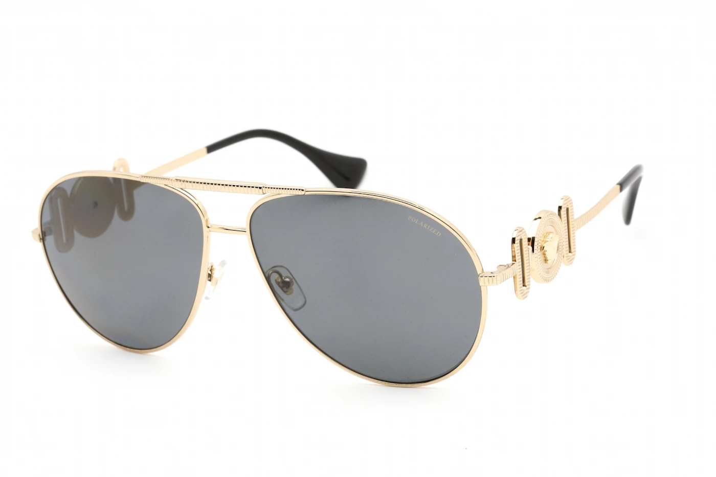 Versace Aviator Sunglasses Gold (VE2249-100281) in Metal with Gold-tone ...