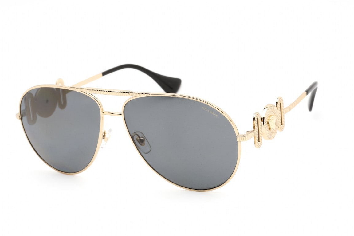 Pre-owned Versace Aviator Sunglasses Gold (ve2249-100281)