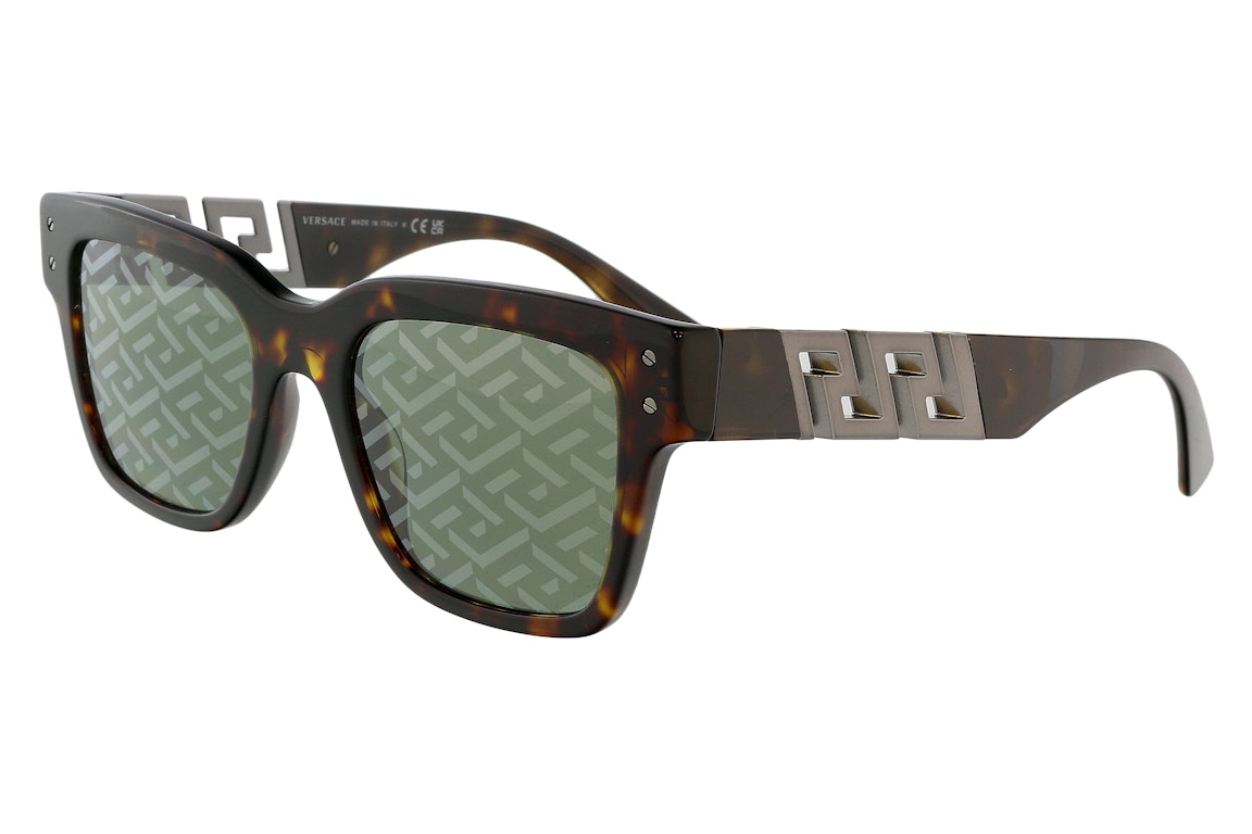Pre-owned Versace Aviator Sunglasses Havana (0ve4421 108/v852)