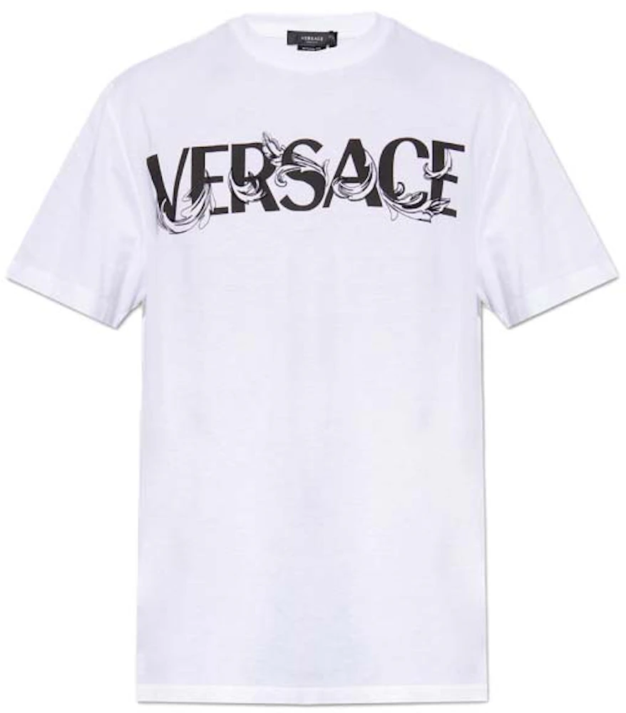 Versace Barocco Silhouhette Logo T-Shirt White/Black Men's - US