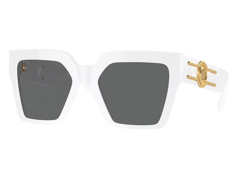 Pre-owned Versace Women's Butterfly Sunglasses Gray In White (ve4458 314/87)