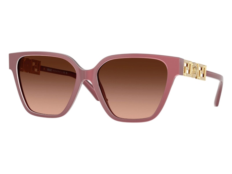 Pre-owned Versace Women's Butterfly Sunglasses Greypink In Perla Dark Ruby (ve4471bf 54755m)